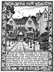 Kelmscott Manor, Gloucestershire, frontispiece to News from Nowhere, c1892 (1901).Artist: William Morris