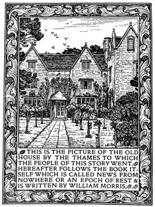 Kelmscott Manor, Gloucestershire, frontispiece to News from Nowhere, c1892 (1901).Artist: William Morris
