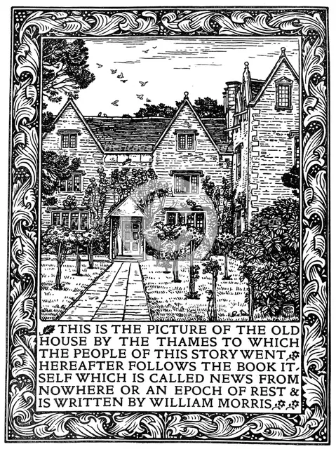 Kelmscott Manor, Gloucestershire, frontispiece to News from Nowhere, c1892 (1901).Artist: William Morris