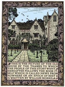 Kelmscott Manor, Gloucestershire, frontispiece to News from Nowhere, c1892 (1901). Artist: William Morris
