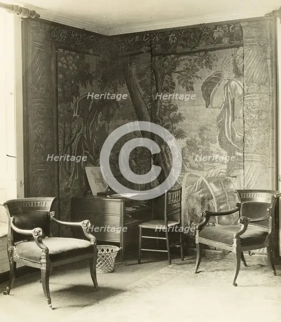 Kelmscott Manor: In the Tapestry Room, 1896. Creator: Frederick Henry Evans.