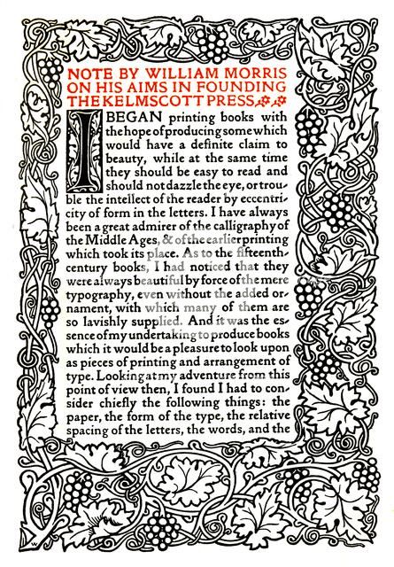 'Kelmscott Press: Page printed in the Golden Type', c.1895, (1914). Artist: William Morris.