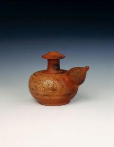 Kendi with polychrome decoration, Thailand, 1525-1550. Creator: Unknown