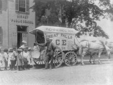 Kennebec Ice horse-drawn wagon parked in front of Birney Public School..., Washington, D.C., (1899?) Creator: Frances Benjamin Johnston