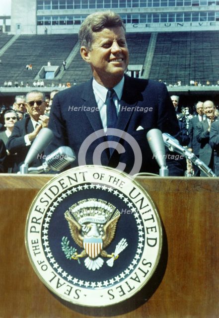 Kennedy at Rice University, 1962. Creator: Unknown.