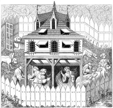 Kennel in which Dogs should live, and how they should be kept, 15th century, (1849)