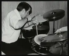 Kenny Clare playing the drums, London, 1978. Creator: Denis Williams