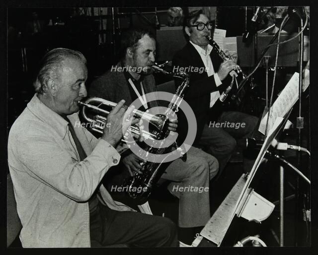Kenny Baker, Danny Moss, and Henry Mackenzie at the BBC recording studios, London, 22 April 1982. Artist: Denis Williams