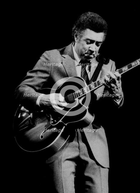 Kenny Burrell, American jazz guitarist, Dominion, London, 1985.   Artist: Brian O'Connor.