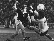 Kenny Dalglish (b1951) scoring against Holland during the 1978 World Cup in Argentina