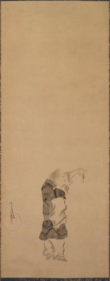 Kenshu, Monk with Shrimp, c. 1600-1640. Creator: Tawaraya S?tatsu (Japanese, died c. 1640)