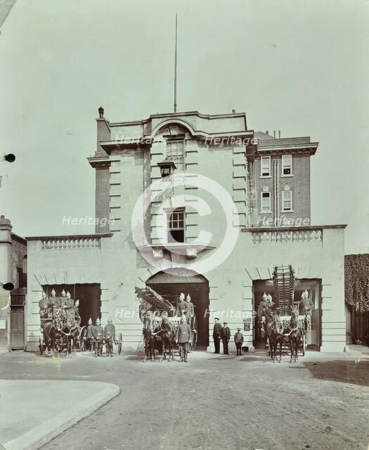 Kensington Fire Station, No 13 Old Court Place, Kensington and Chelsea, London, 1905. Artist: Unknown.