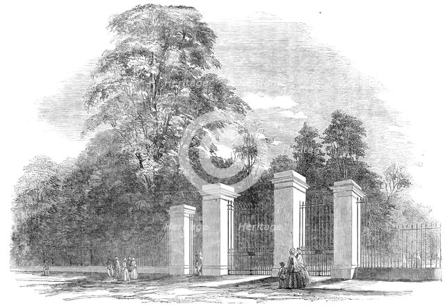 Kensington Gardens - New Gates, Bayswater-Road, 1854. Creator: Unknown.
