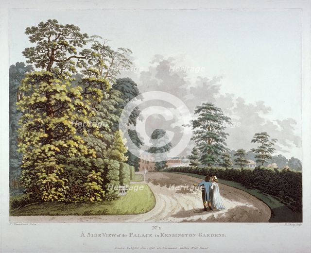 Kensington Gardens, London, 1798.                                               Artist: Heinrich Schutz