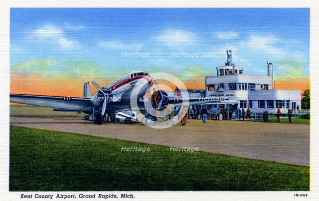 Kent County Airport, Grand Rapids, Michigan, USA, 1941. Artist: Unknown