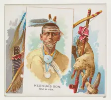 Keokuk's Son, Sac & Fox, from the American Indian Chiefs series (N36) for Allen & Ginter C..., 1888. Creator: Allen & Ginter