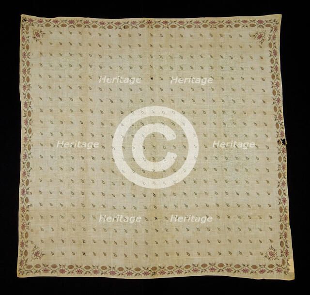 Kerchief, probably American, 1790-1810. Creator: Unknown.