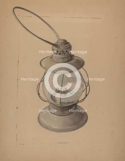 Kerosene Lantern, 1939. Creator: Samuel Faigin.