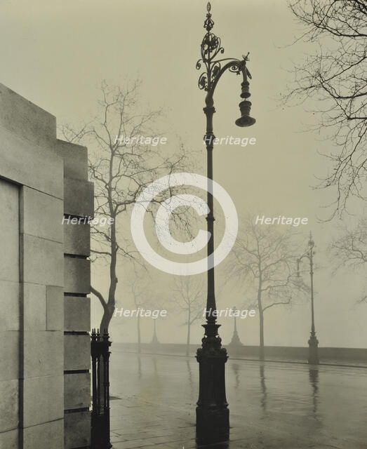 Kerle electric streetlamp, Victoria Embankment, London, 1928. Artist: Unknown.
