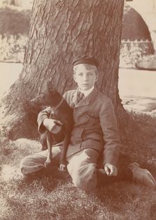 Kermit Roosevelt and Jack, the dog, 1902. Creator: Frances Benjamin Johnston