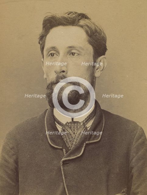 Kern. Jacob, Hermann. 33 ans, né le 26/8/60 à Berlinger (Suisse). Comptable. Anarchiste. 1..., 1894. Creator: Alphonse Bertillon.