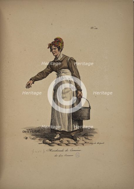Kernels seller. From the Series "Cris de Paris" (The Cries of Paris), 1815. Creator: Vernet, Carle (1758-1836).