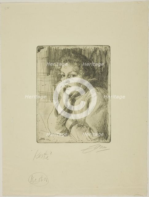 Kesti, a Mora Peasant, 1906. Creator: Anders Leonard Zorn.