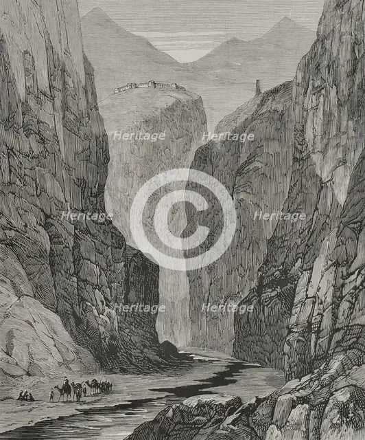 Khyber Pass and fort of Ali Masjid, 1878.  Creator: Unknown.