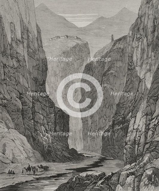 Khyber Pass and fort of Ali Masjid, 1878.  Creator: Unknown.
