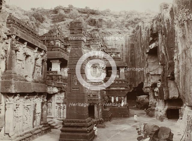 Khalias Rock-Hewn Temple, Ellora, c. 1890. Creator: Lala Deen Dayal.