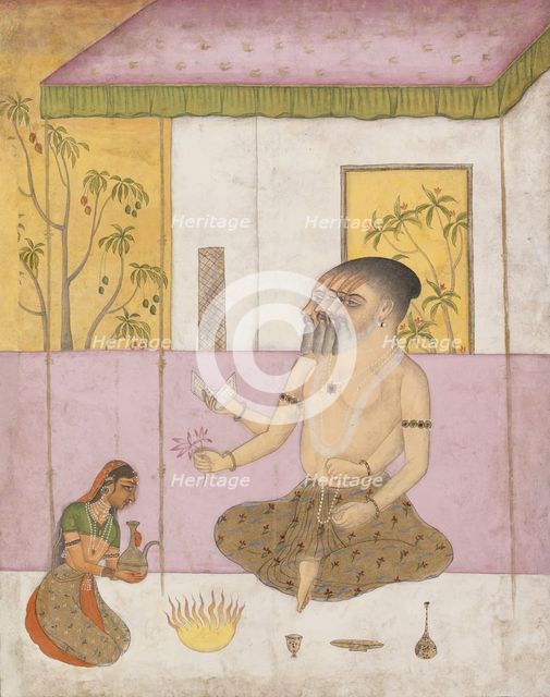 Khambhavati Ragini: Folio from a ragamala series (Garland of Musical Modes) , ca. 1675. Creator: Unknown.
