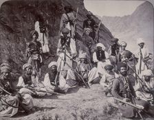 Khan of Lalpura and followers, Afghanistan, 1878. Creator: John Burke