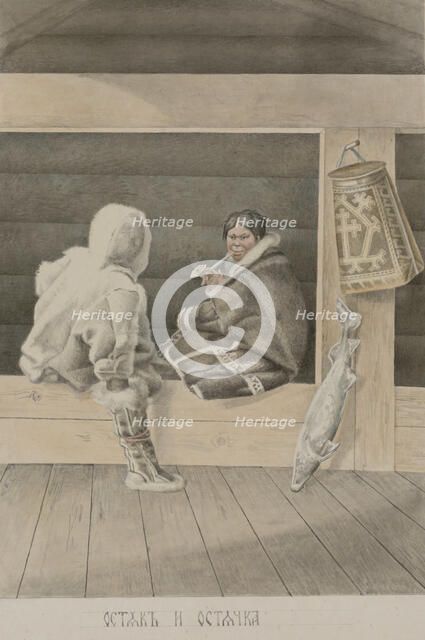 Khant man and woman, 1862-1887. Creator: Mikhail Znamensky.