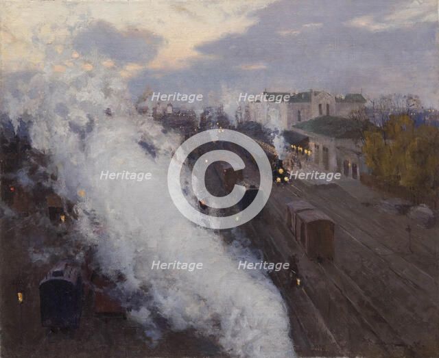 Kharkov Railway station, 1892. Artist: Vinogradov, Sergei Arsenyevich (1869-1938)