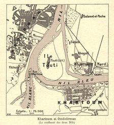'Khartoum et Omdourman (Le confluent des deux Nils); Le Nord-Est Africain 1914. Creator: Unknown
