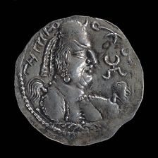 Khingila I, Dinar of the Alchon Huns, ca 440-490 CE. Creator: Numismatic, Ancient Coins
