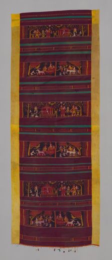 Khmer Pidan with Scenes from the Jataka Tales, Cambodia, Late 19th century. Creator: Unknown