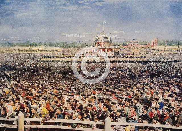 Khodynka Field on 18 May 1896, 1899. Artist: Makovsky, Vladimir Yegorovich (1846-1920)