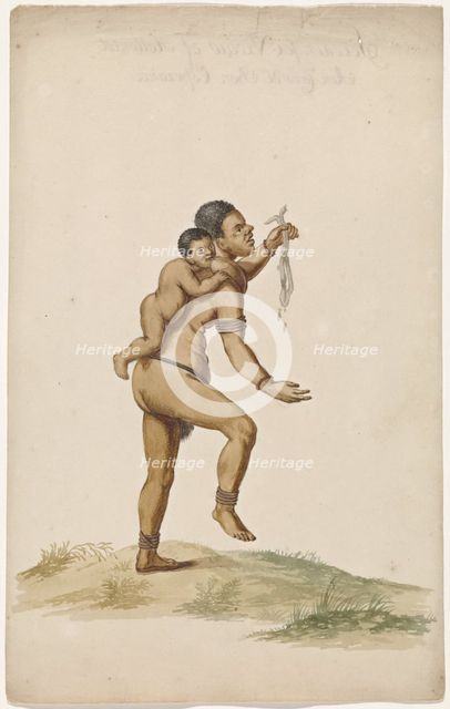 Khoikhoi woman with infant, c.1675-c.1725.  Creator: Anon.