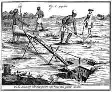 Khoikhois catching moles, South Africa, 18th century (1931)