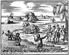 Khoikhois spearing fish, South Africa, 1931