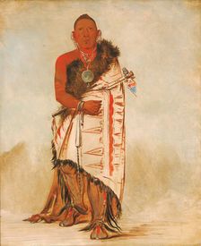 Ki-hó-go-waw-shú-shee, Brave Chief, Chief of the Tribe, 1832. Creator: George Catlin