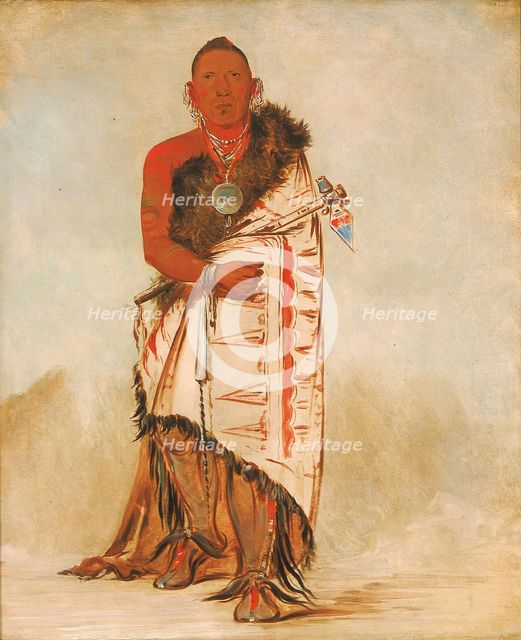 Ki-hó-go-waw-shú-shee, Brave Chief, Chief of the Tribe, 1832. Creator: George Catlin.