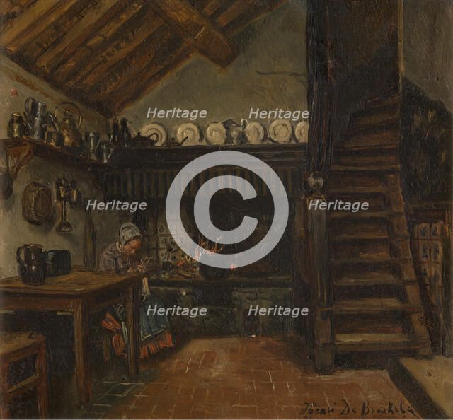 Kitchen, 1865-1870. Creator: Henri Jean Augustin de Braekeleer.