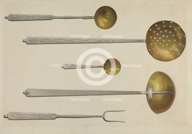 Kitchen Utensils, c. 1939. Creator: Fritz Boehmer.