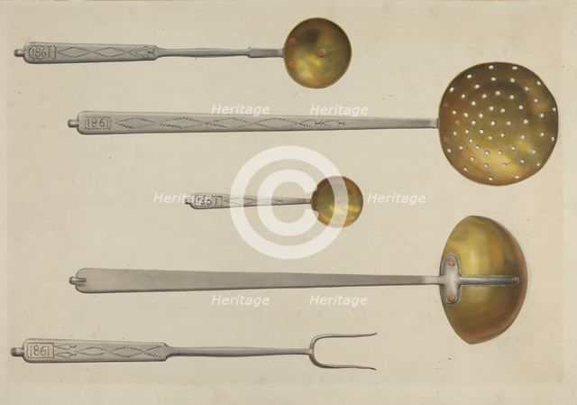 Kitchen Utensils, c. 1939. Creator: Fritz Boehmer.
