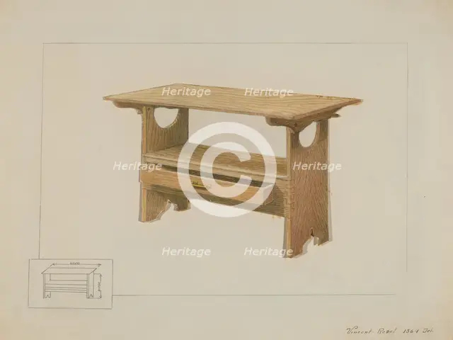 Kitchen Bench Table, c. 1936. Creator: Vincent P. Rosel.