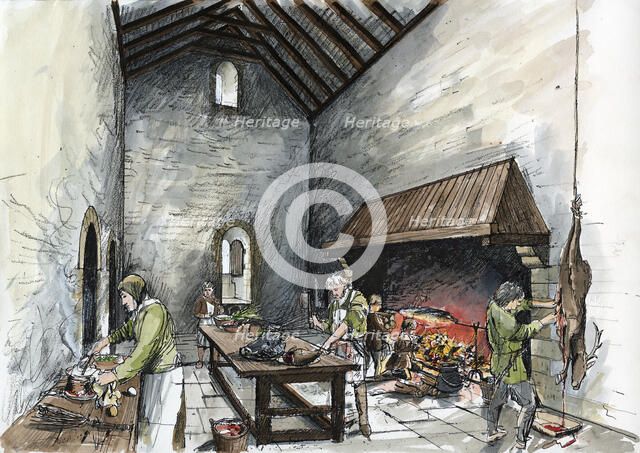 Kitchen block or 'keep' at Wolvesey, Old Bishop's Palace, c1160, (c2000s) Creator: Liam Wales.