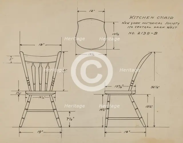 Kitchen Chair, c. 1935. Creator: Rosa Burger.