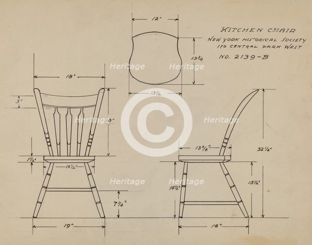 Kitchen Chair, c. 1935. Creator: Rosa Burger.